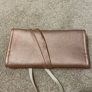 Rose gold travel jewelry organizer